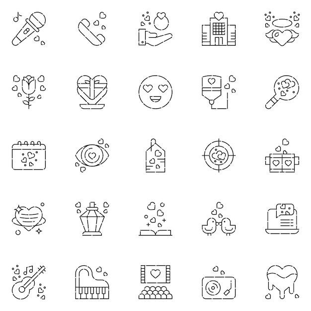 Valentine's Day Icons Vector illustration