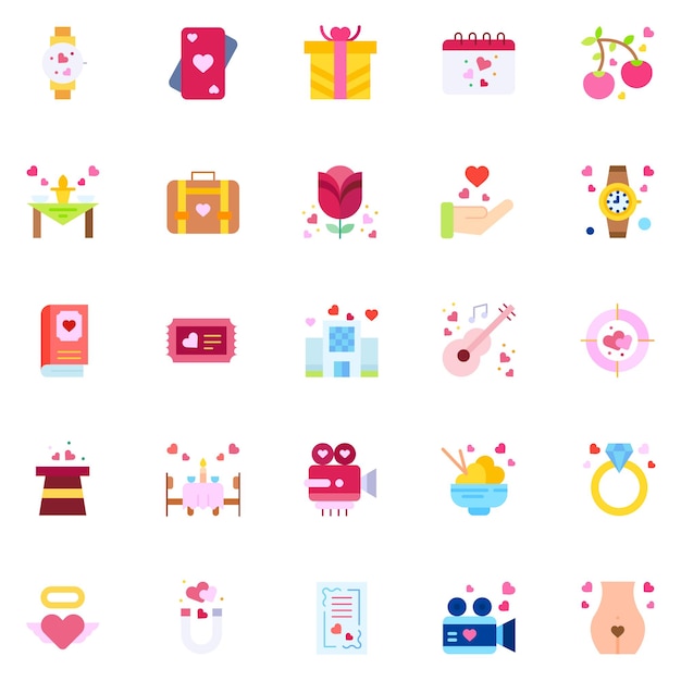 Valentine's Day Icons Vector illustration