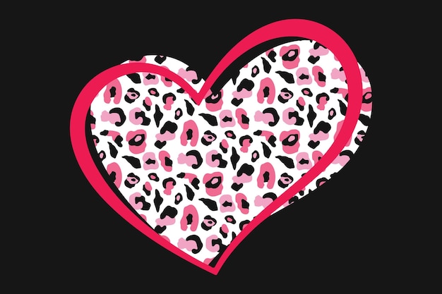 Valentine's Day Leopard Print T-shirt