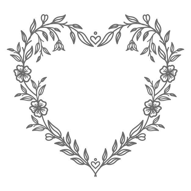 valentine's day lovely floral   heart illustration