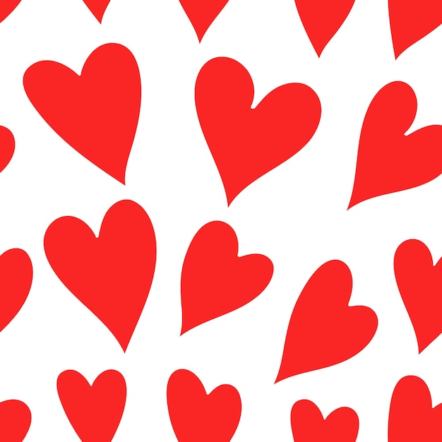 Valentine's Day pattern Seamless heart background in red and white colors