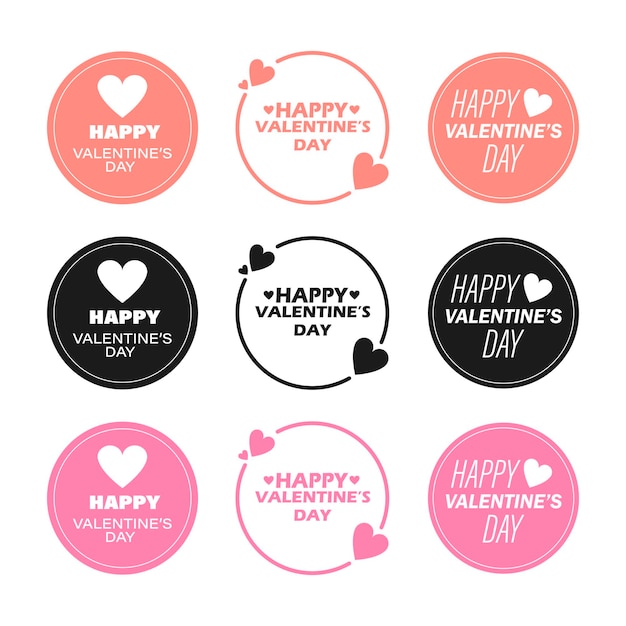 Valentine's Day. Quote. Set badge. Calligraphy. Vector illustration