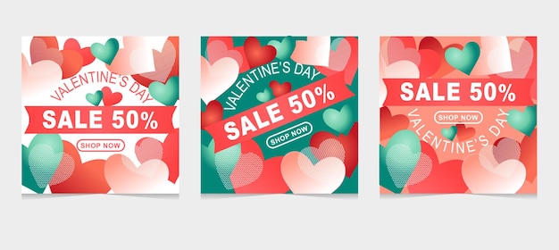 Valentine's Day Sale 50 off Poster or trendy color banner