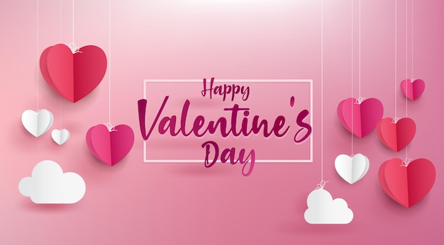 Valentine's Day sale background.Romantic composition with hearts . Vector illustration for website ,