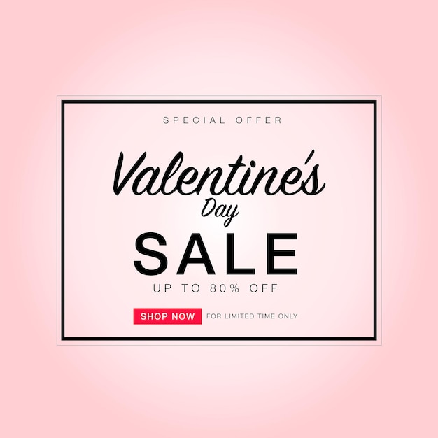 Valentine's day sale banner promotion template