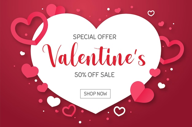 Valentine's Day sale banner template, special offer