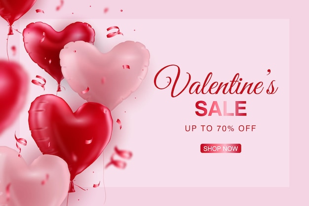 Valentine's day sale banner template