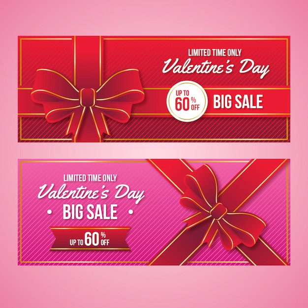 Valentine's day sale banners