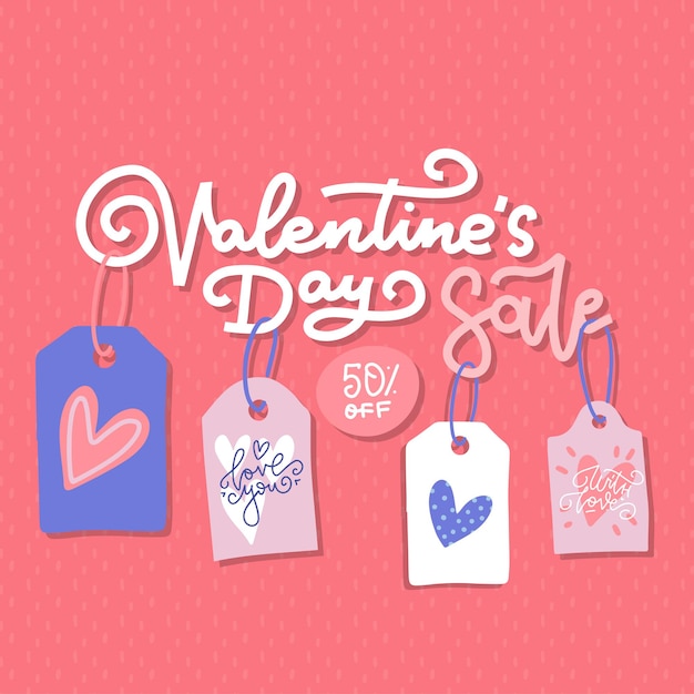 Valentine's day sale offer, banner template.