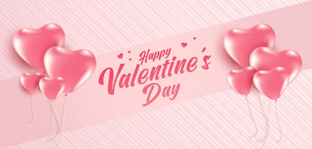 Valentine's day sale poster or banner with many sweet hearts and on soft pink color background.