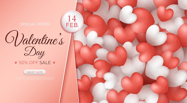 Valentine's Day sale promotion banner