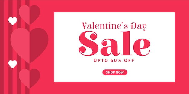 Valentine's day sales banner design template