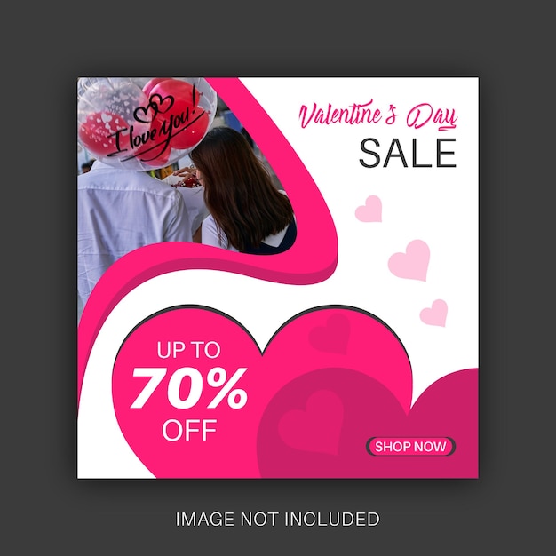 Valentine's day social media or instagram post template