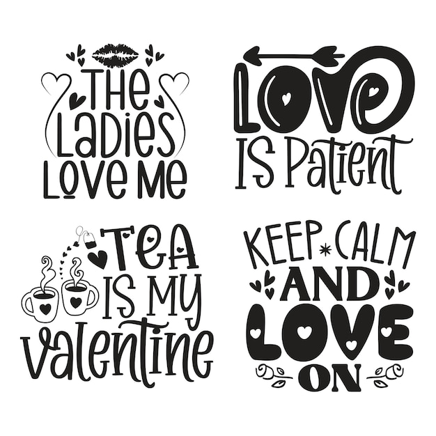 Vector valentine's day svg and tshirt design bundle valentine svg quotes design tshirt bundle