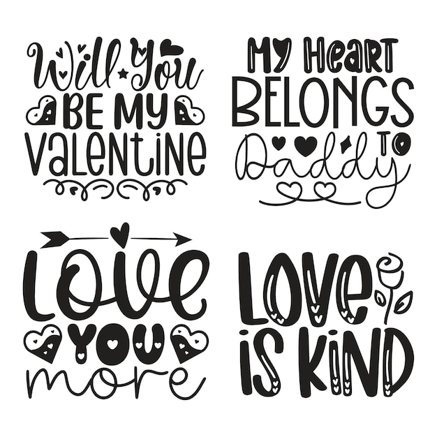 Vector valentine's day svg and tshirt design bundle valentine svg quotes design tshirt bundle