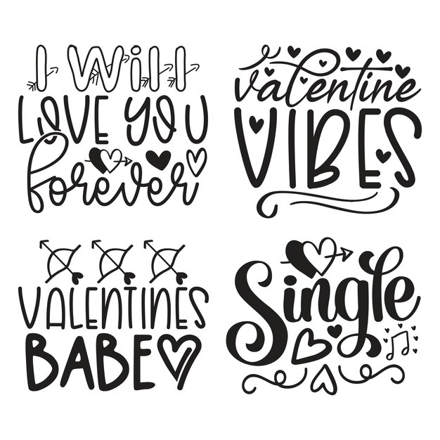 Vector valentine's day svg and tshirt design bundle valentine svg quotes design tshirt bundle