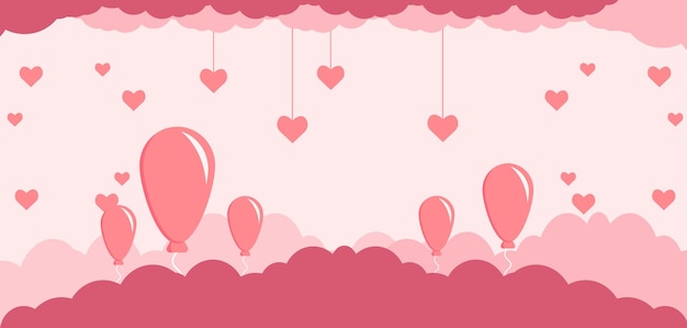 Valentine's day templete banner with hearts marketing sale