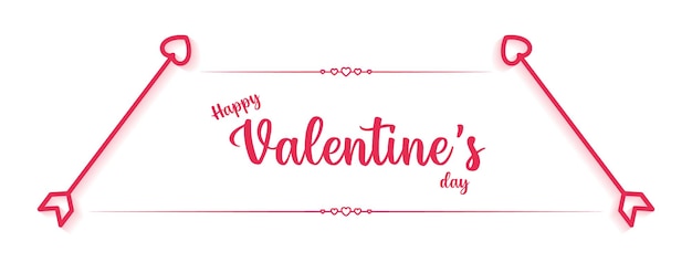 Valentine's Day typography design with love arrows