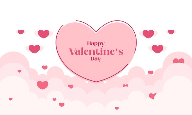 Valentine's Day Vector Background with Beautiful Hearts