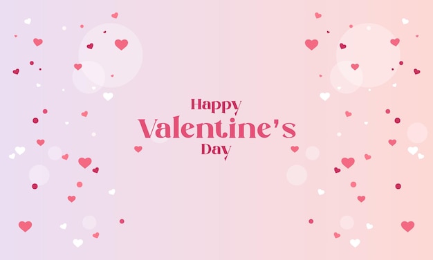 Valentine's Day Vector Background with Beautiful Hearts