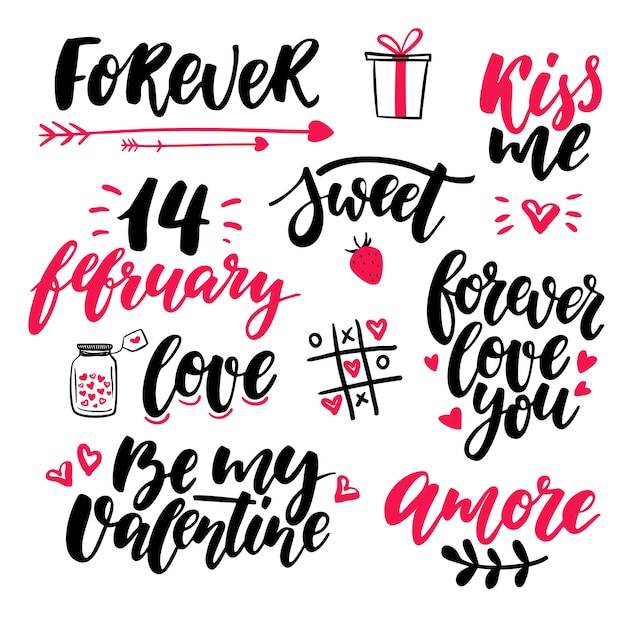 Valentine's Day vector lettering