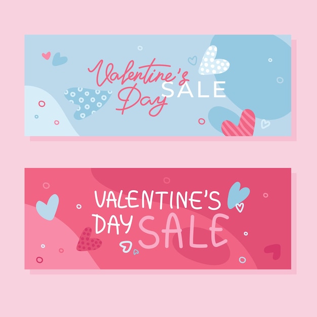 Valentine's day vector sale banner templates.