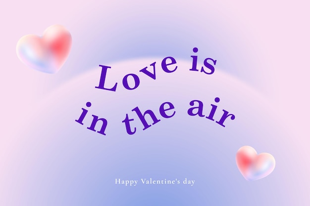 Valentine's day with gradient blue background