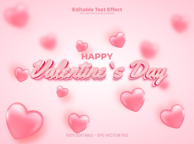 Valentine`s Editable text effect 3d text effect template