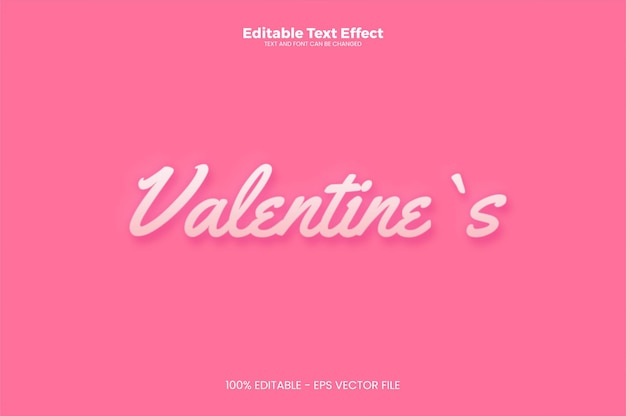 Valentine`s editable text effect in modern trend style Premium Vector