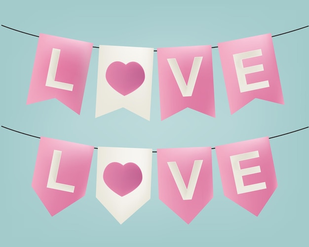 Valentine's love banner template background