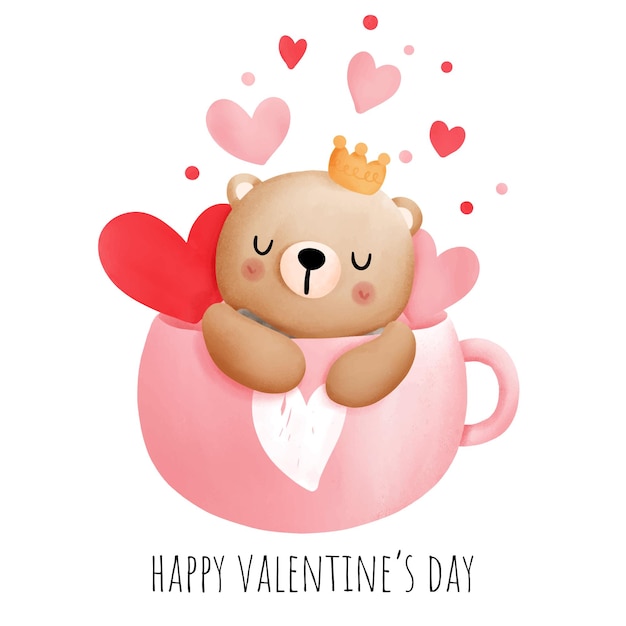 Valentine's mug with cute bear