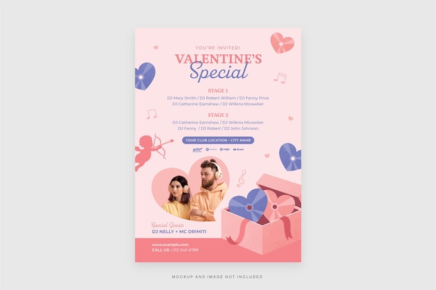 Valentine's Music Party Flyer Template in PSD V2