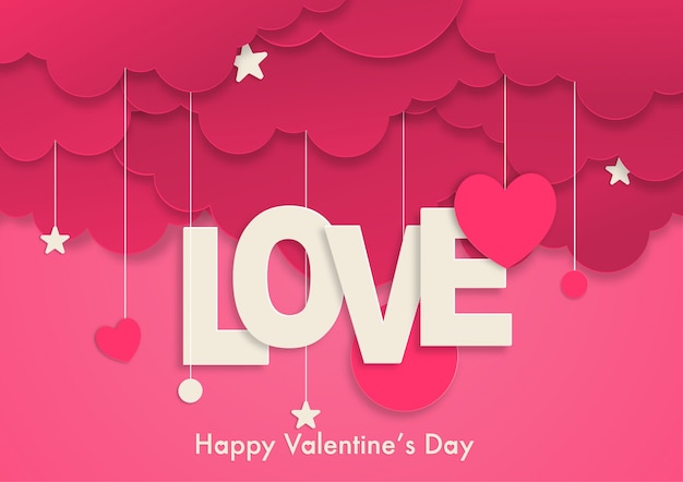 Valentine's of paper art design