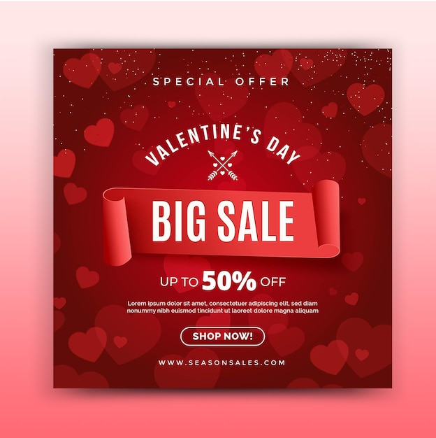 Valentine's sale banner template