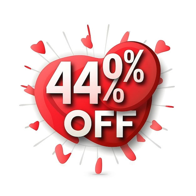 Valentine Sale Offer 45 Percent off discount price banner editable vector