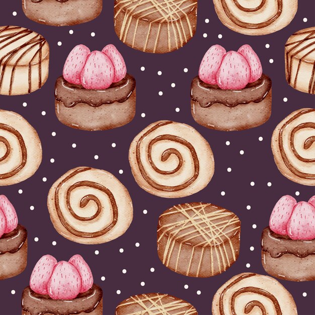 Valentine Seamless Pattern Watercolour