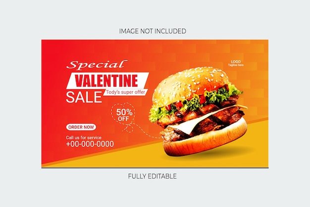 Valentine special food Facebook Cover template