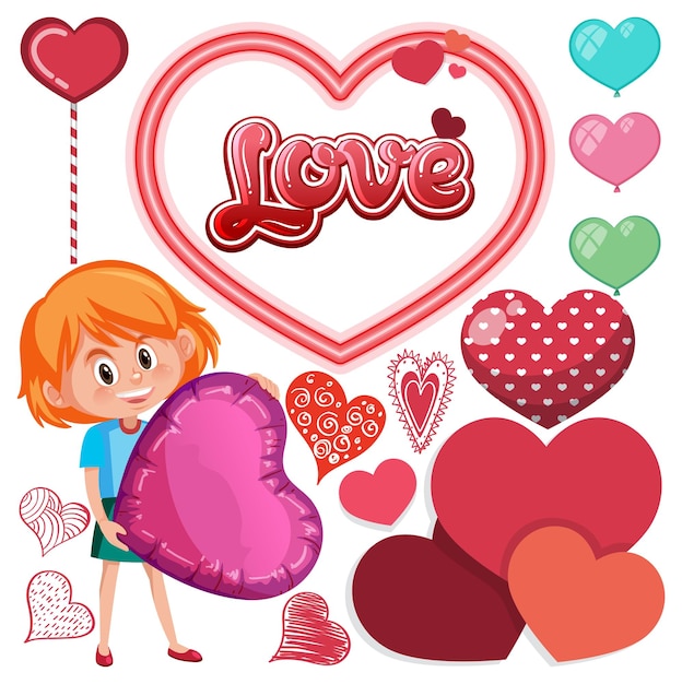 Valentine theme with many hearts