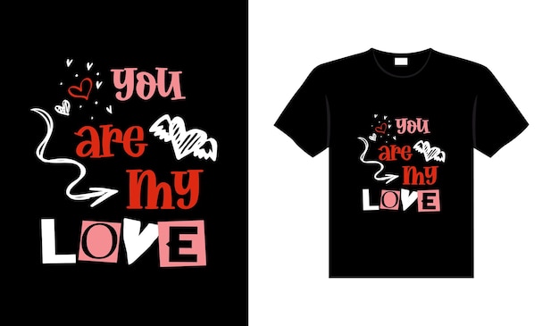 Valentine typography cute wedding lettering t-shirt design