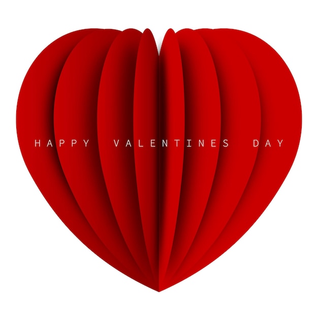 Valentine39s day Red Heart in paper art design Love concept Vector illustration