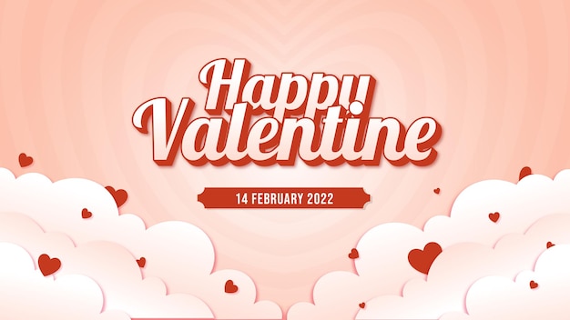 VALENTINES BANNER BACKGROUND WITH CLOUD AND HEART