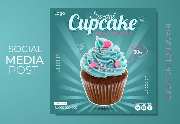 Vector valentines cake sale social media post template