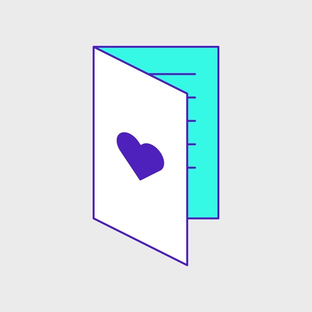 Valentines card isometric vector icon illustration