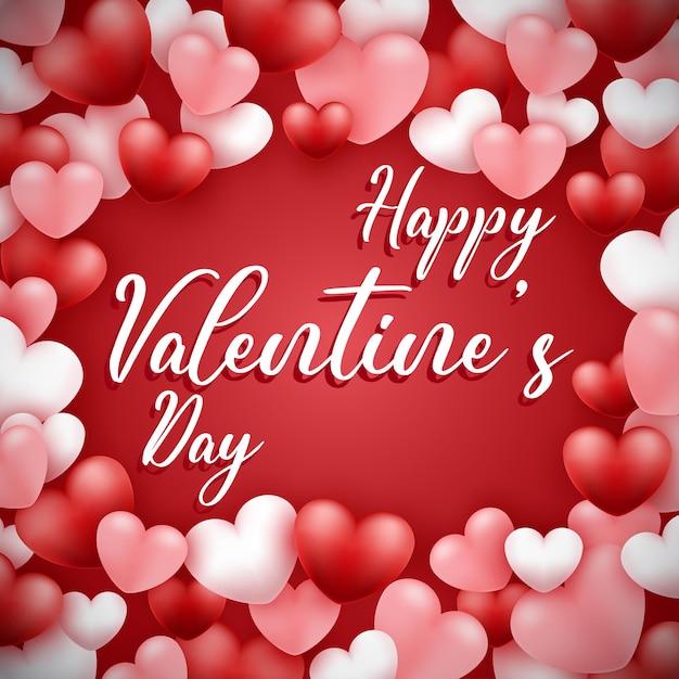 Valentines Day 3D Heart Background