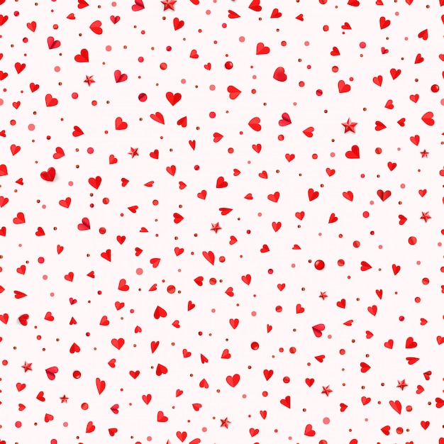 Valentines day abstract seamless background with confetti laying on a floor