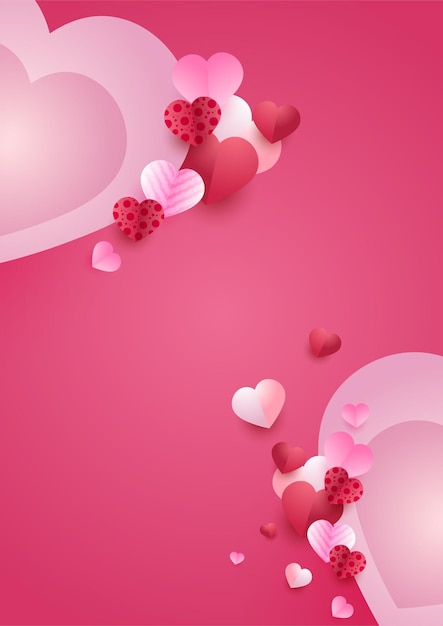 Valentines day background in paper style