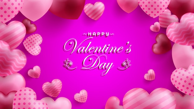 Valentines Day Background With Heart Shaped Balloons