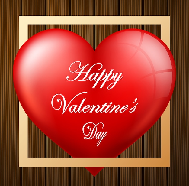 Valentines Day background on wooden texture