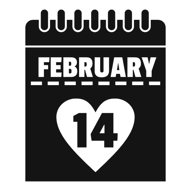 Valentines day calendar icon Simple illustration of Valentines day calendar vector icon for web