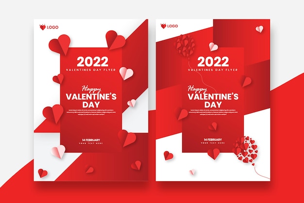 Valentines day celebration flyer template design